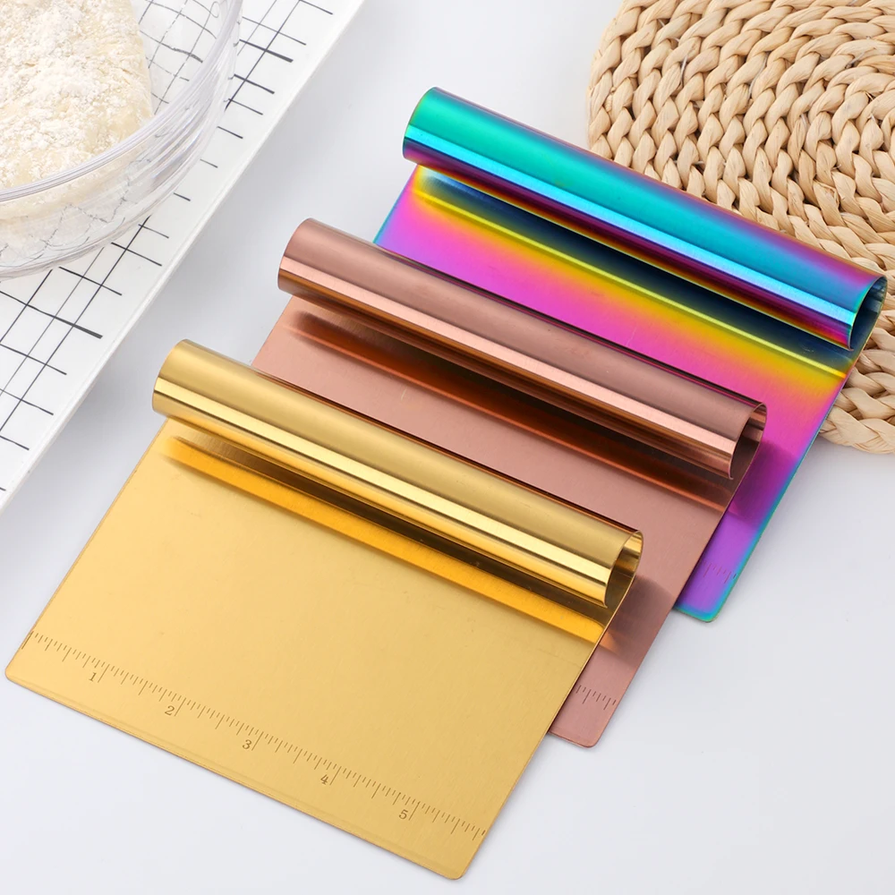 Stainless Steel Scraping Board Cake Cutting Dough Knife Pizza Scraper Decorating Tool Kitchen Accessories Baking dough scraper baking tool dough cutter baking accessories cake scraper