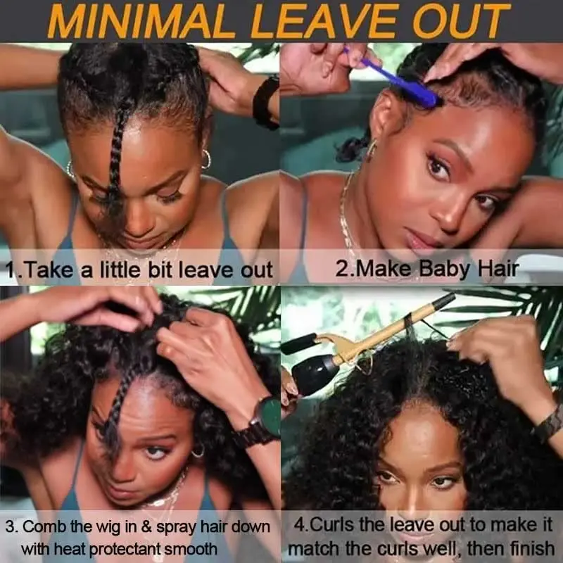 U Part Human Hair Wigs Curly Brazilian Hair Wigs Natural Black Deep Wave Glueless U Part Wigs Body Wave V Part Wigs - Image 2