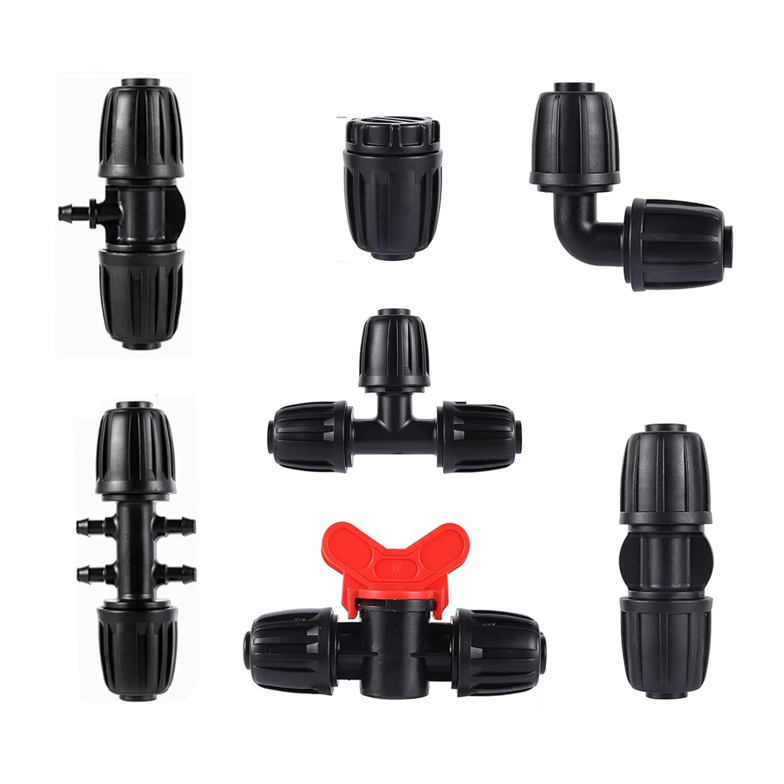 

1/2" 1/4" Hose Locked quick Connector Direct tee 4-way Shape 6mm 16mm hose Coupling Agriculture Watering Irrigation Fitting