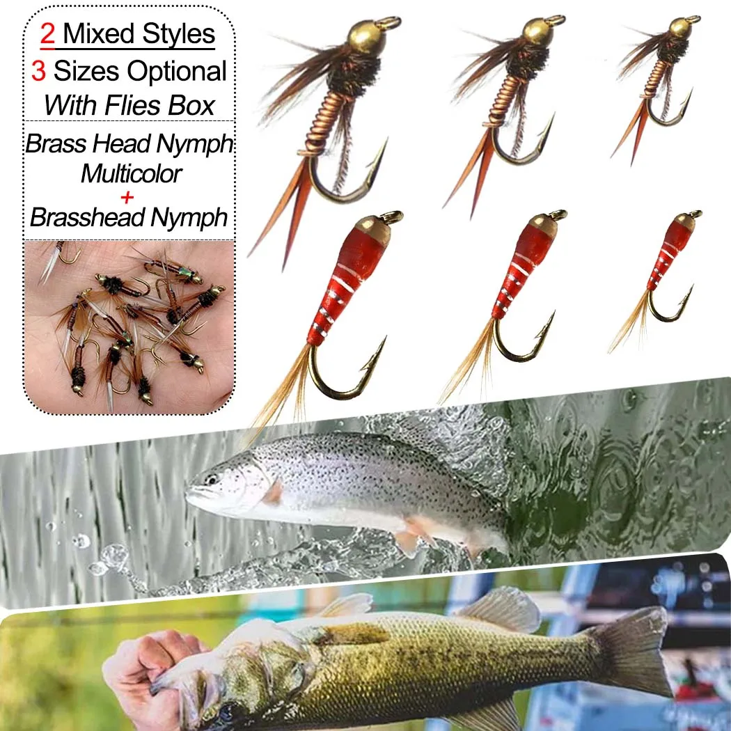 Kit de Pêche Leurres de Truite - 12 Pcs Leurres Appâts de Pêche Truite et Bar - Différents Multicolores avec Hameçon Simple et Boîte à Leurres - pour Truite de Mer et Perche