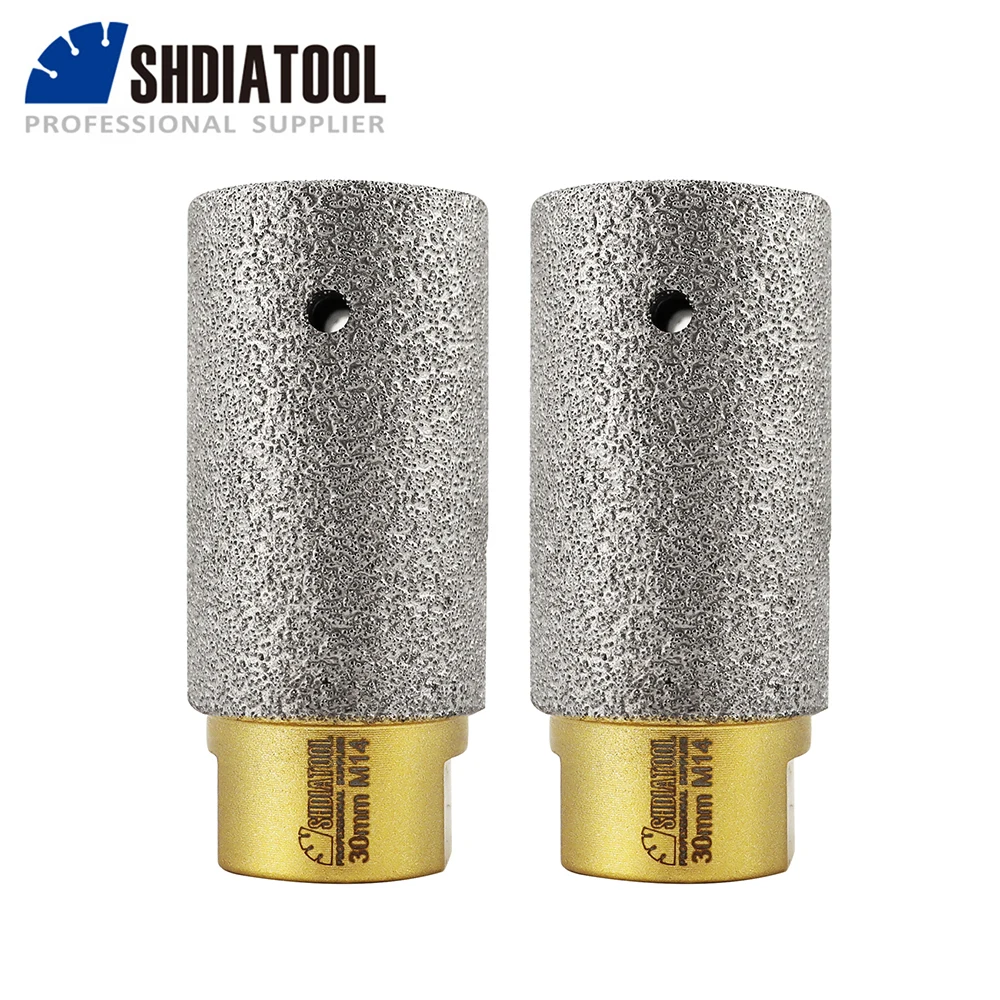 SHDIATOOL Vacuum Brazed 2pcs Diamond Finger Bits 30MM Enlarge Shape Round Bevel Porcelain Ceramic Marble Granite Korea Free Ship