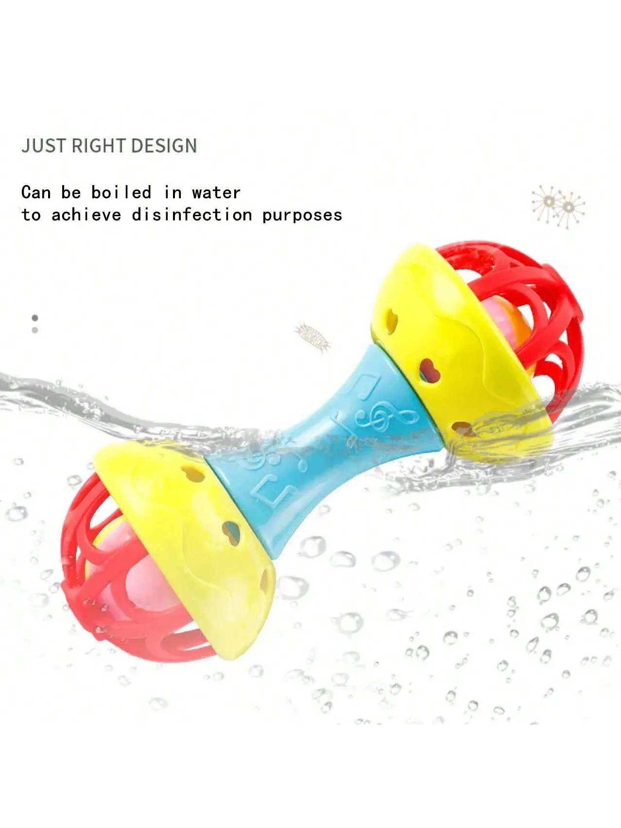 1pc random color Toddler Double-headed Hand Rattles Soothing Hand Grip Rattles Toys Baby Rattle Baby Nibbling Toys Baby Toys 0 - - Image 3