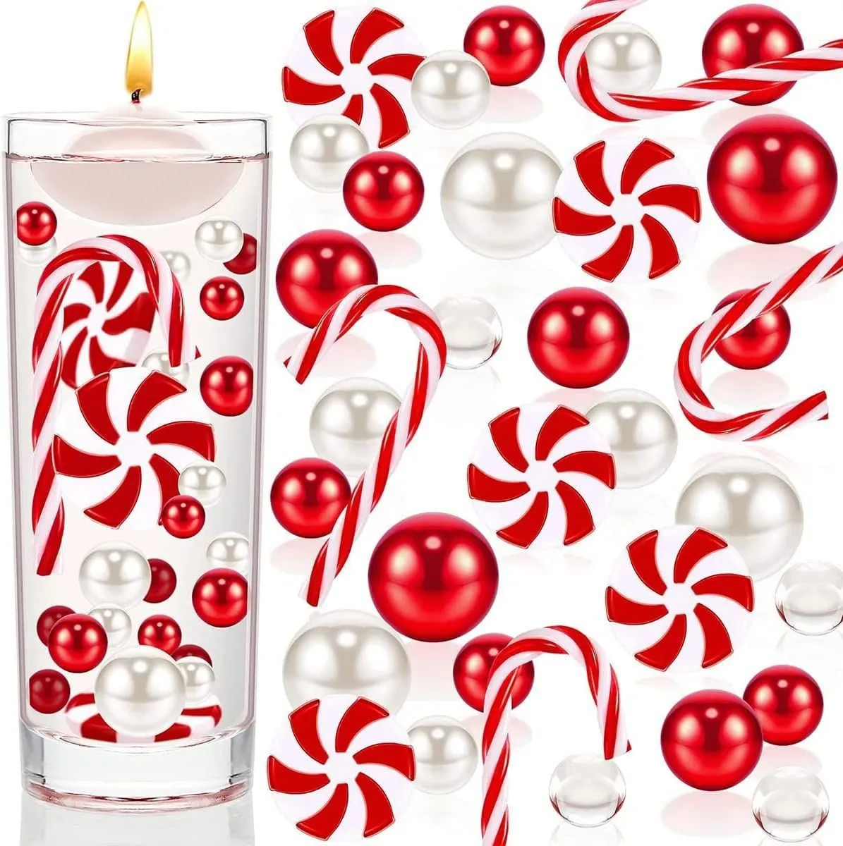 

New Style Vase Candle 2022 Chritmas Vase Filler Pearl Christmas Vase Filler Xmas Vase Candle Family Atmosphere Decoration