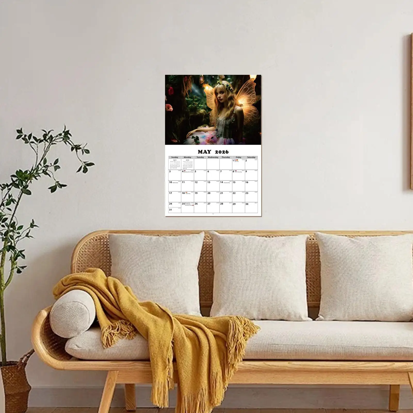 Fairies Calendar For Wall 2026 Enchanting Fairies Wall Calendar Decor Home Fantasy Art Daily Planner Organizer Decor For Kitchen