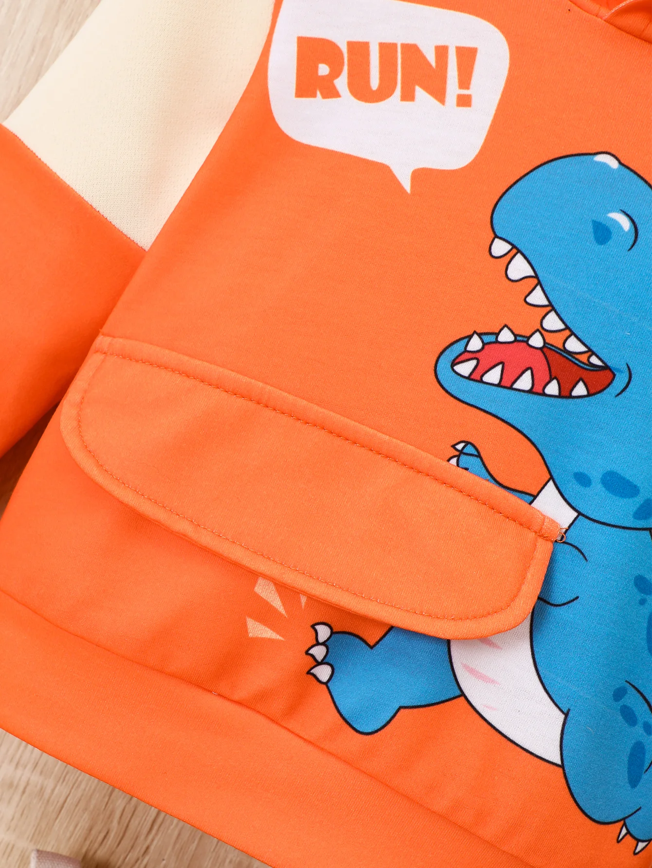 Winter Boys And Girls Hooded Dinosaur Long Sleeve Letter Sweater Fashion Warm Loose And Trendy