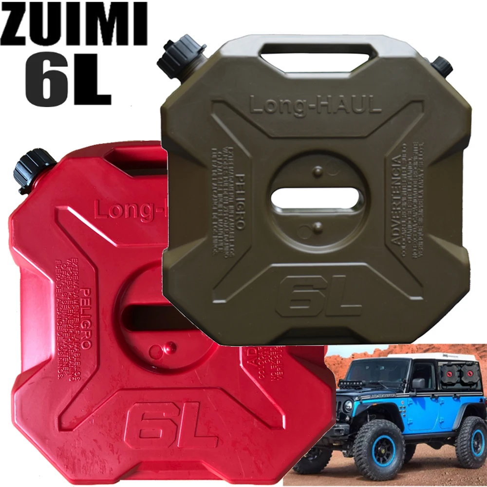 6L ATV UTV Motorcycle Spare Jerry Can Gas Fuel Tank Plastic Petrol Car Container Gasoline
