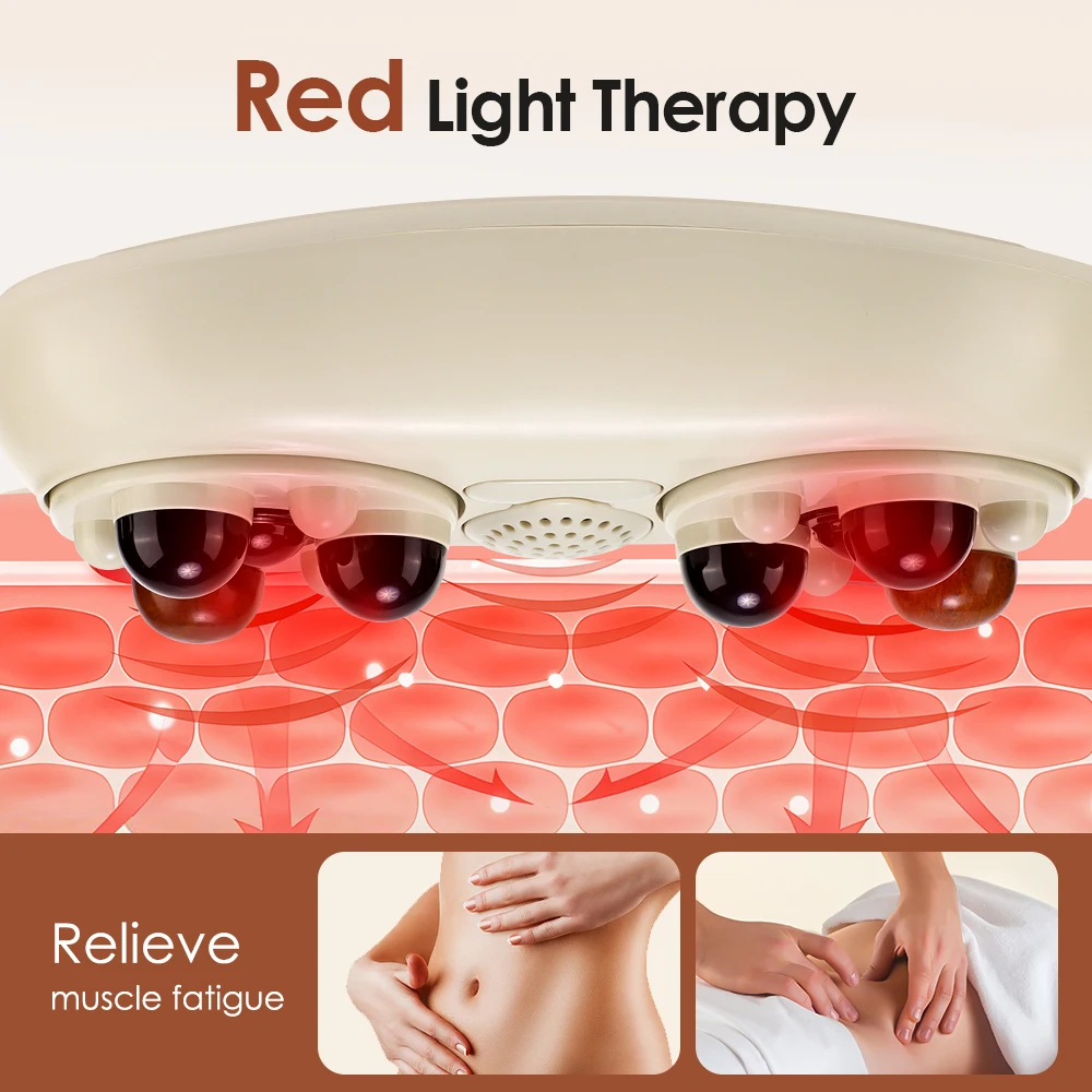 Electric Abdominal Massager Bian Stone Kneading 2-Level Heated Fat Burner 3-Inte