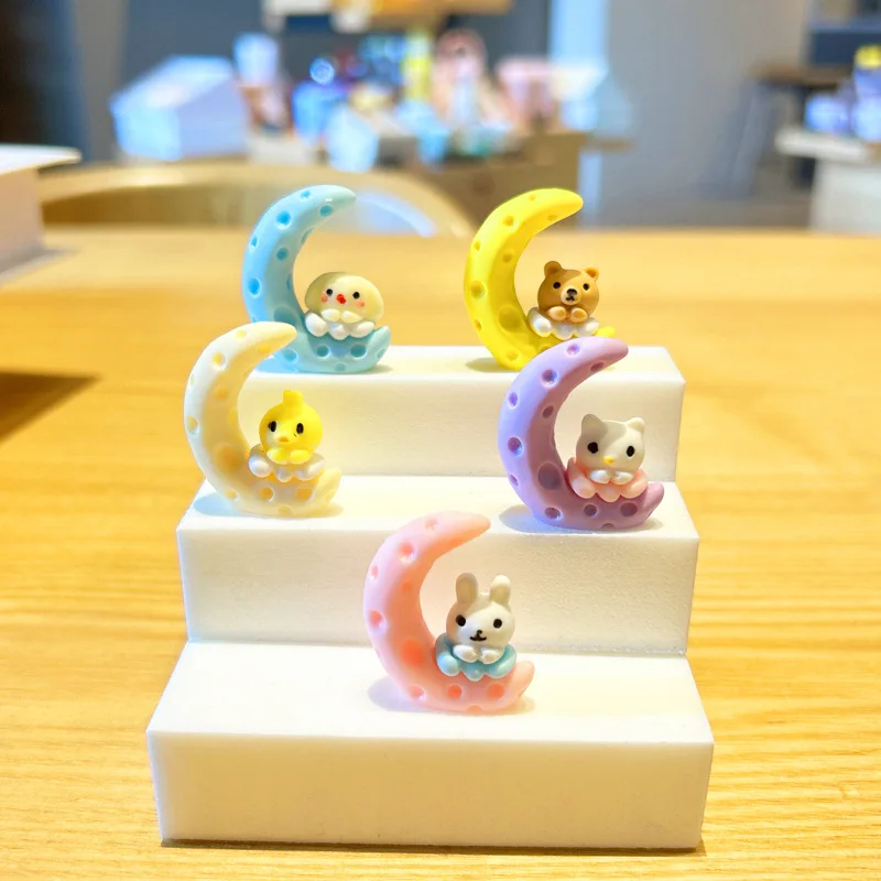 

Moon Rabbit mini desktop ornaments resin crafts accessories micro landscape ornaments small gifts