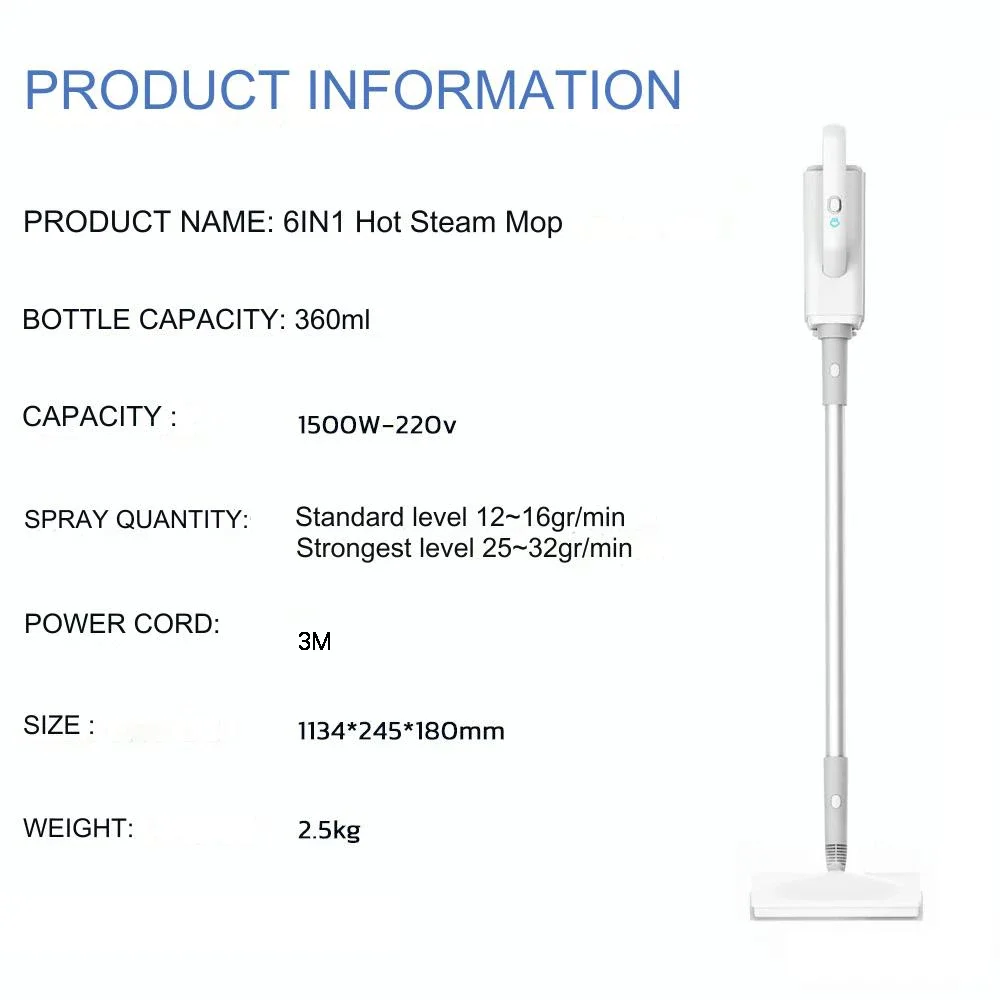 370ml Household Multifunctional Sterilization and Mite Removal Steam Cleaner Electric Steam Mop 220V EU Plug  Steam Mop 5
