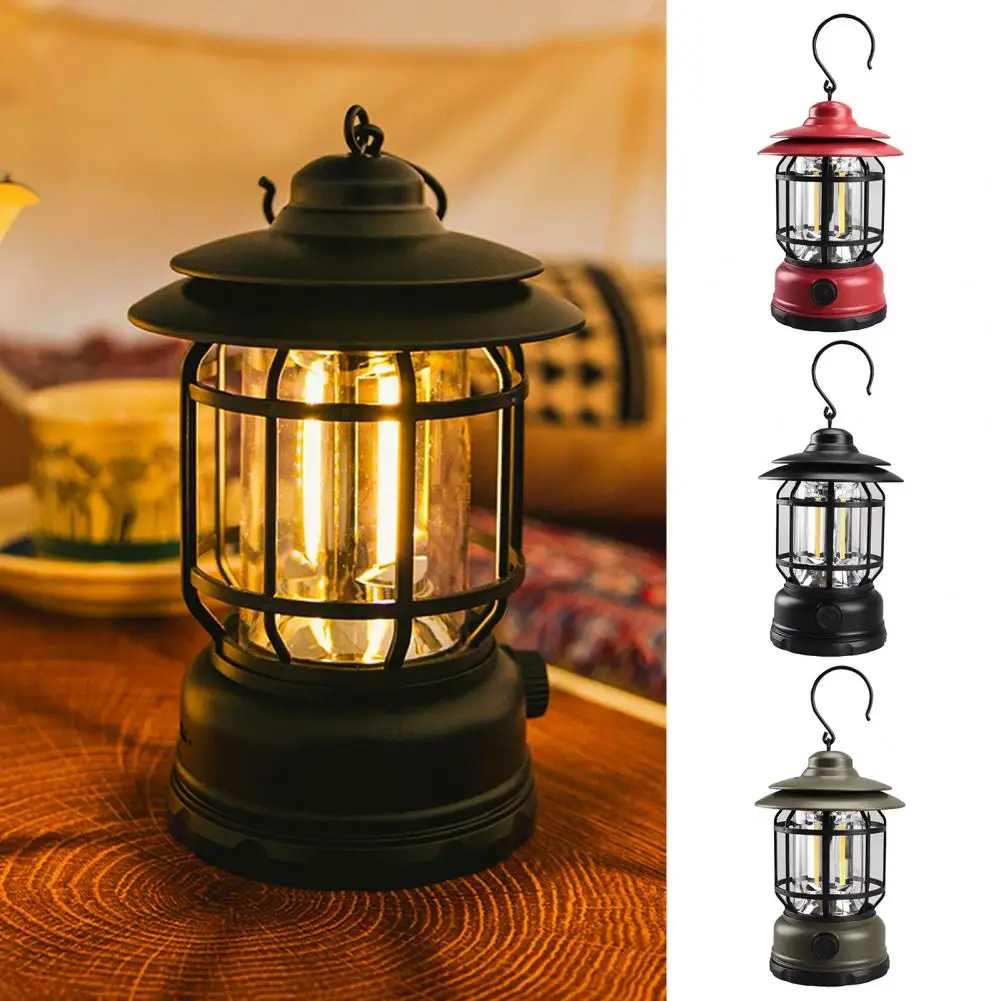 

Tent Light 1 Set Easy to Use Retro Type-c Interface Garden Yard Patio Lamp Picnic Use