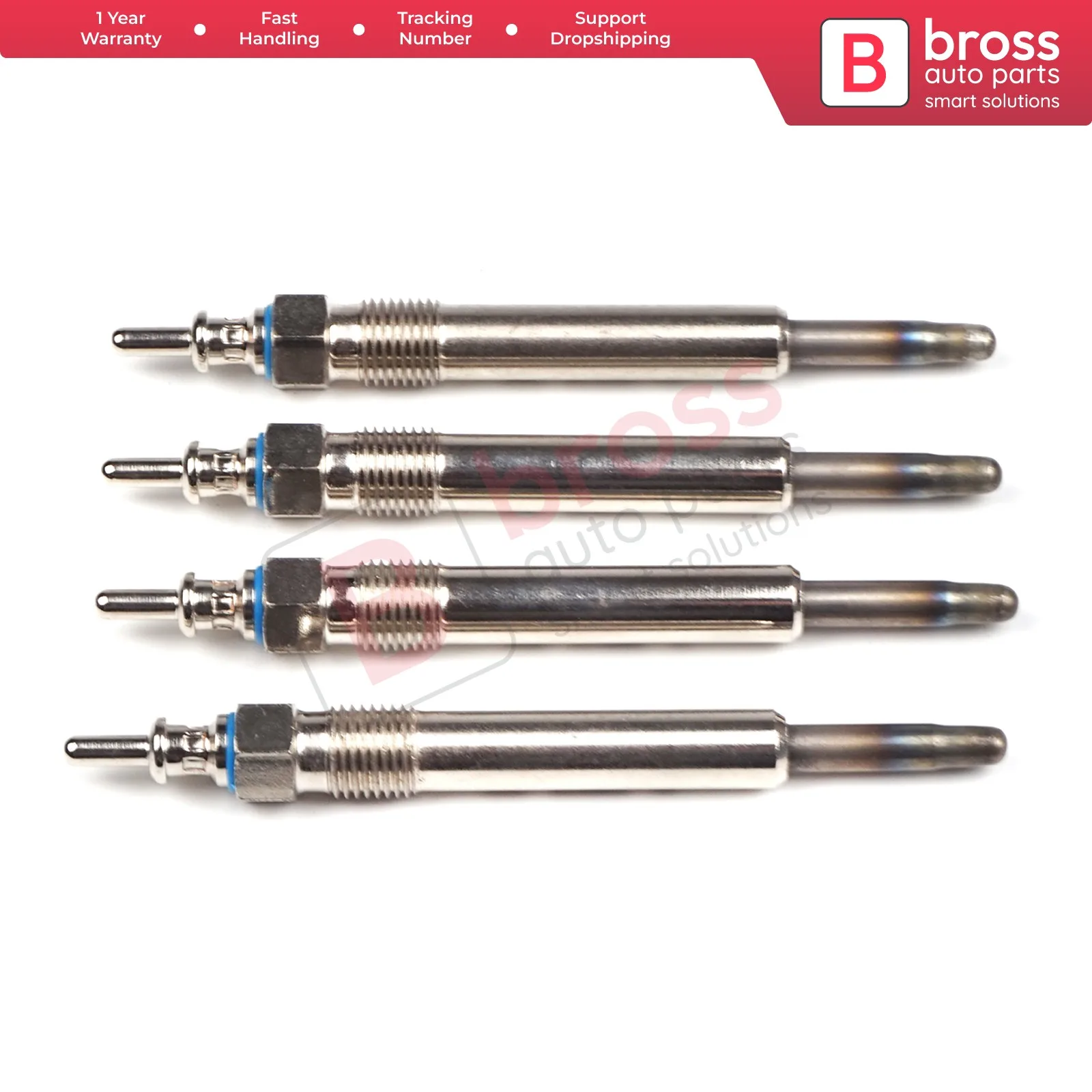 

Bross Auto Parts BGP4-1 4 Pcs Heater Glow Plugs GX116, 0 100 226 210, 11592001, GN948, 0100226235 for Mercedes Benz