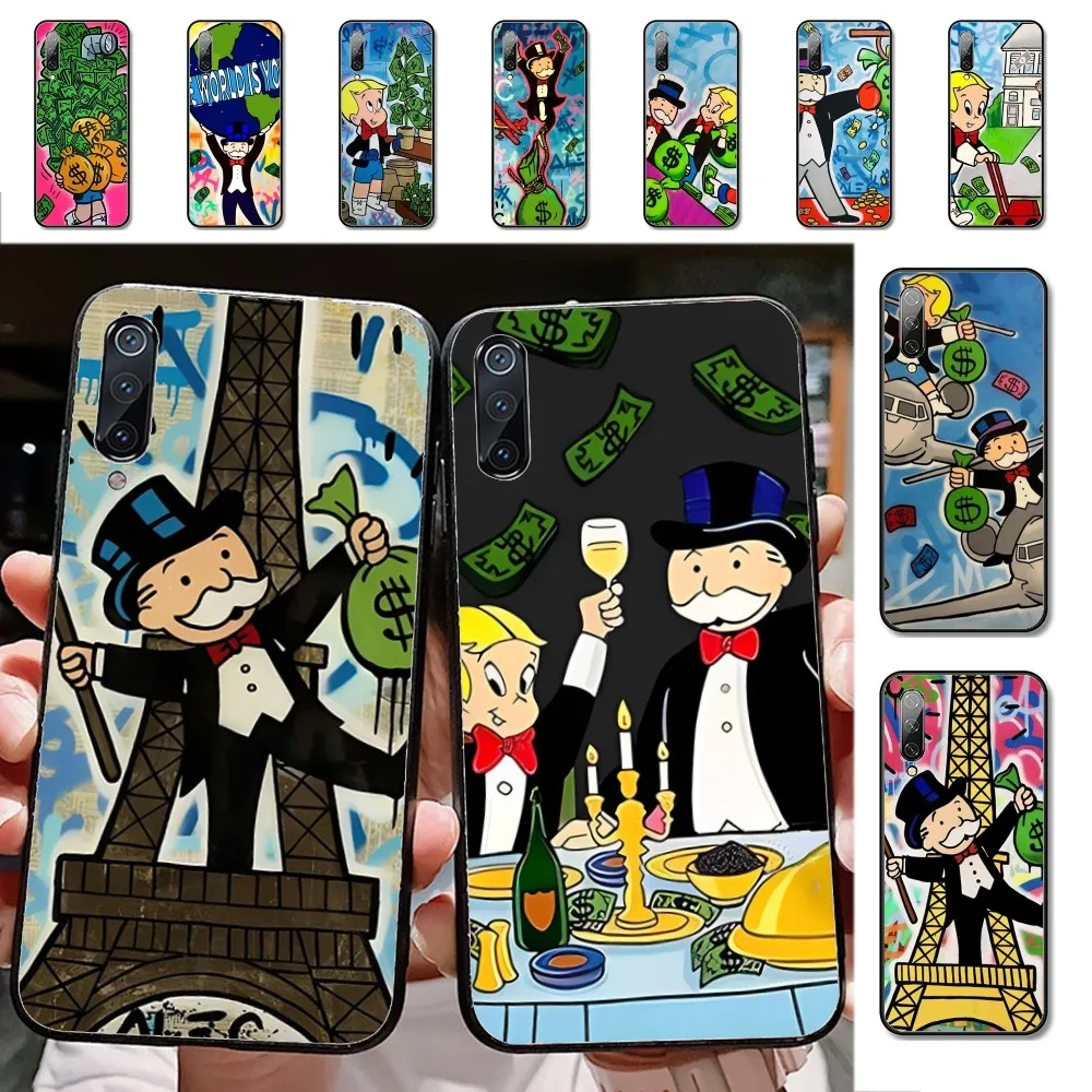 Custodia Per Telefono Monoplys Dollaro Dei Cartoni Animati Per Xiaomi Mi 5X 8 9 10 11 12 Lite Pro 10T Pocox3Pro Pocom3 Note 10 Pro Lite
