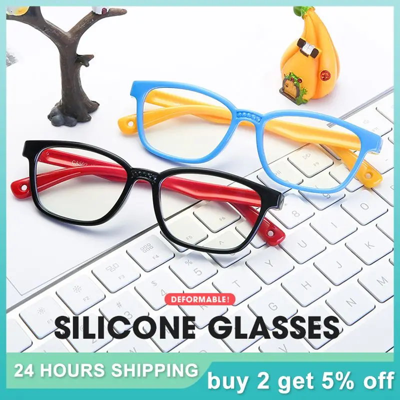 New Bendable Children Optical Glasses Flexible Eyeglasses Plain Mirror