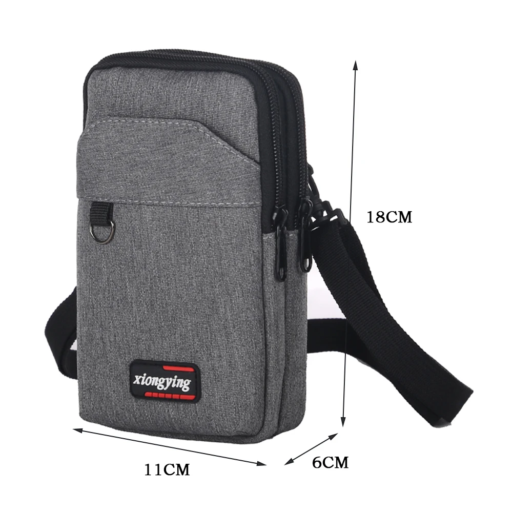 Men Canvas Messenger Bag Vintage Style Casual Shopper Bag Single Shoulder Strap Rectangle Zipper Closure Large Capacity