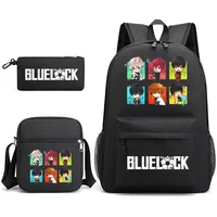 Anime cartoon BLUE LOCK three sets of backpacks for teenagers three sets of large-capacity backpack shoulder bag pen bag 1