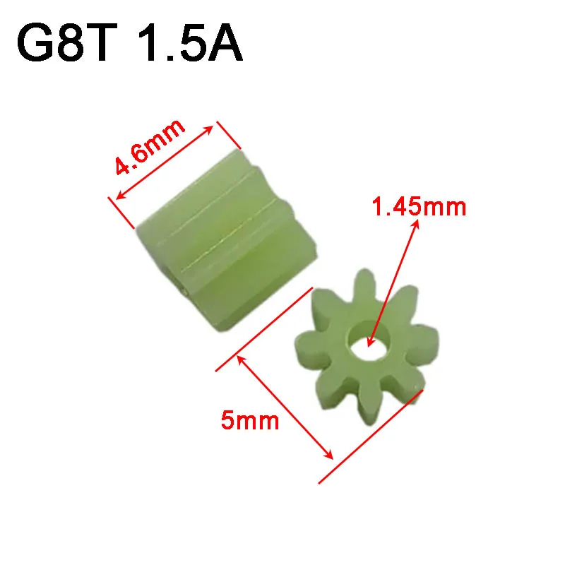 81.5A 0.5M Small Pinion 8 Teeth OD=5mm Hole 1.5mm Plastic Gear DIY Model Motor Parts G8T1.5A