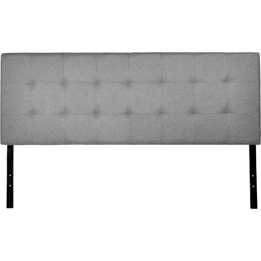 

King Headboard Faux Linen Upholstered Tufted Headboard Gray Bedroom Furniture Home