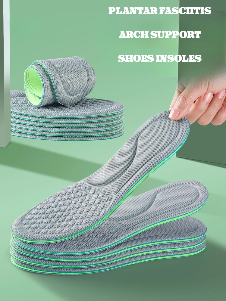 thumbnail image 1 of 1 par de plantillas de espuma viscoelástica para aliviar la fascitis plantar, plantillas de soporte para el arco del pie, suelas cómodas para zapatos, almohadillas antideslizantes para zapatos, 1 of 5