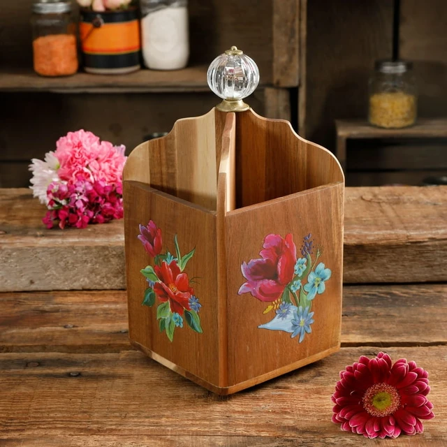 Acacia Utensil Holder