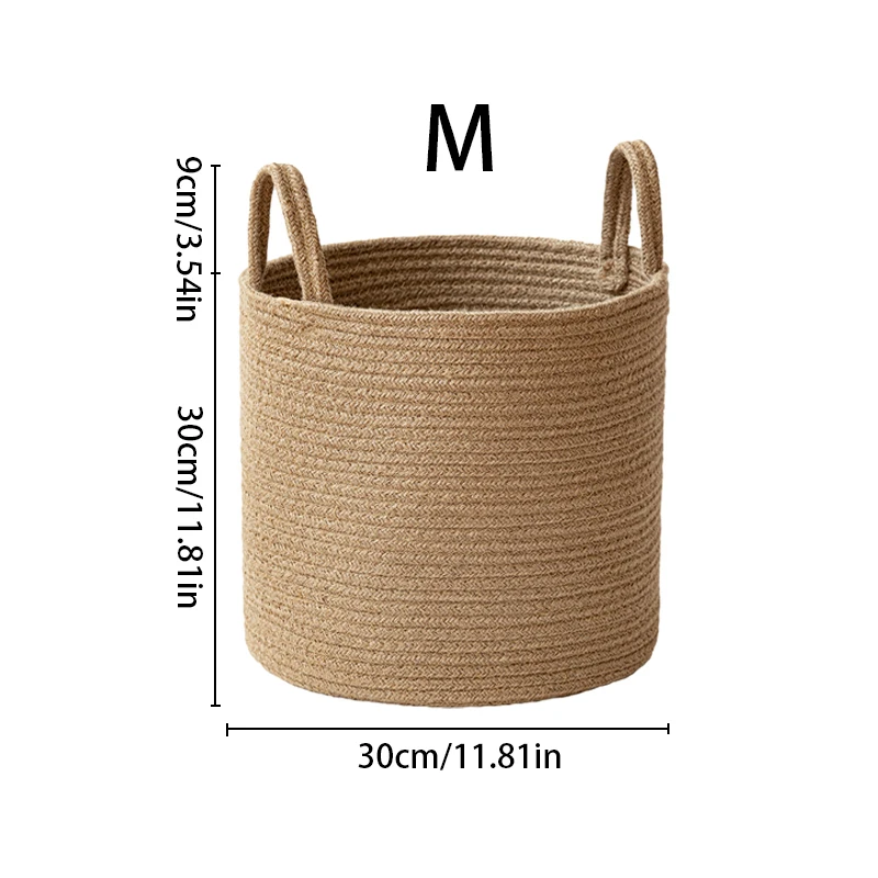 Cotton Linen Woven Laundry Storage Basket