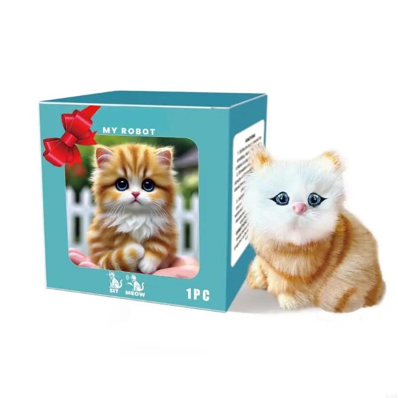 L38E Interactive Plush Robot Cats Toy Crawl Learning Cats Toy for Toddler Fine Motor