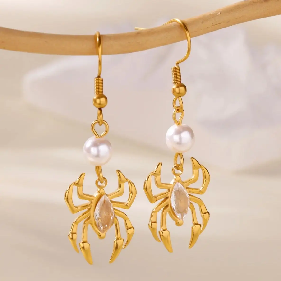 Stainless Steel Spider Earrings for Women