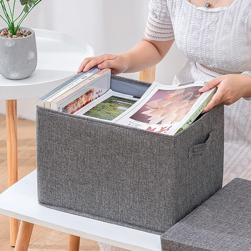 3 Sizes Cube Non-Woven Folding Storage Box for Toys Fabric Storage Bins with Lid Home Bedroom Closet Office Nursery Organizer 6