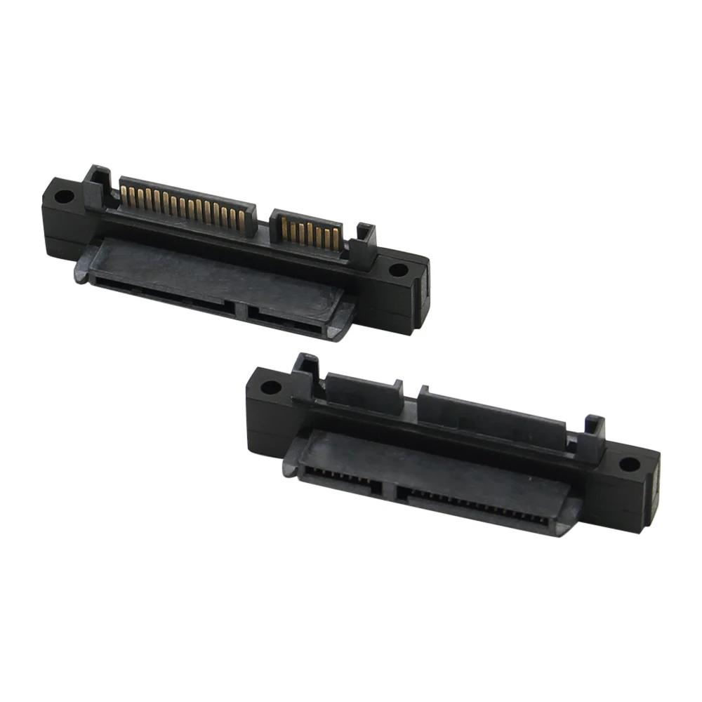 SATA Male to SATA Male Adapter Converter 22Pin Sata With 7pin+15pin FeMale to Male SATA Power Data Cable Black Replacement