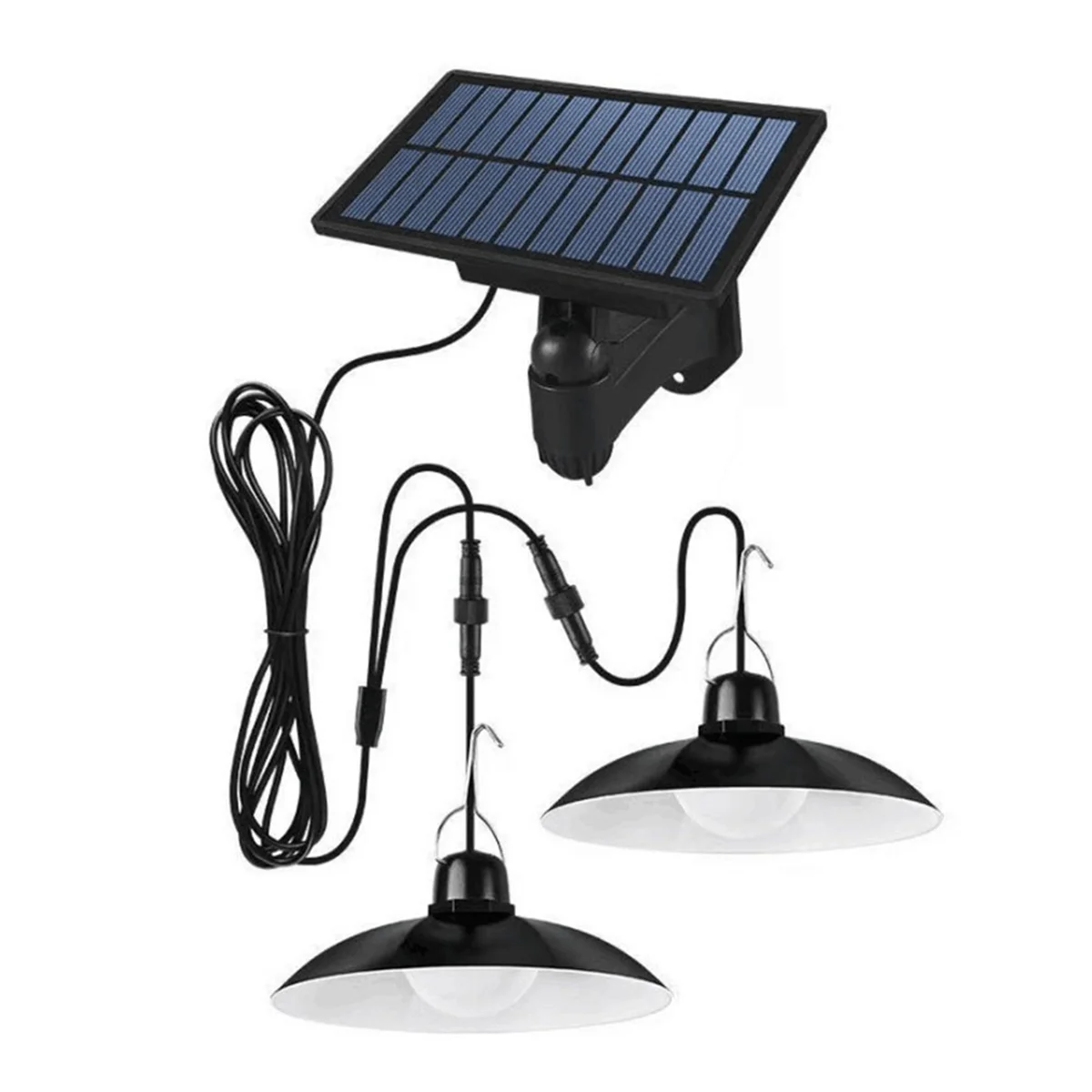 BAAU Solar Pendant Light Outdoor Waterproof LED Lamp Double- Chandelier Decorations for Outdoor Shed Barn Room