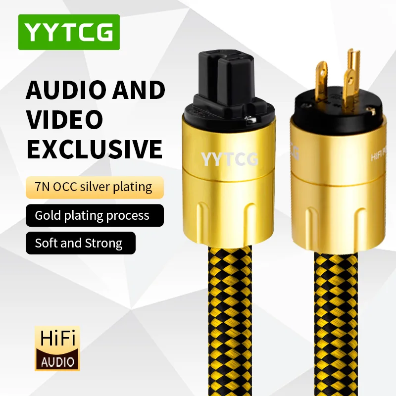 YYTCG HIFI Power Audio Cable High Quality 7N OCC Power Plug Cable US