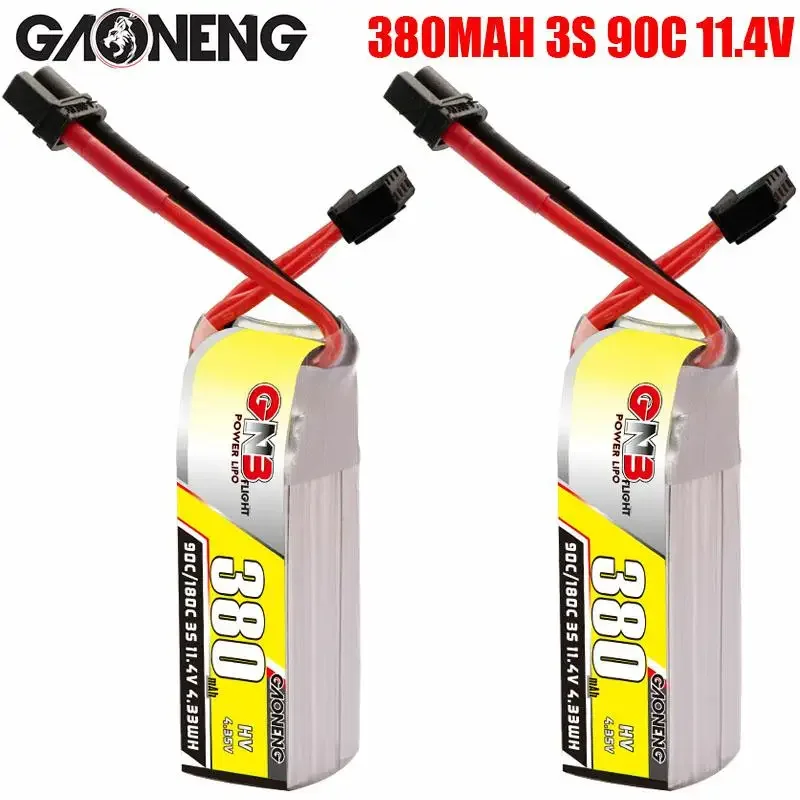 

2PCS Gaoneng GNB 380mah 3S1P 11.4V 90C/180C HV Lipo Battery With XT30 Plug For BETAFPV Beta75X 3S Beta65X 2S Whoop Drones parts