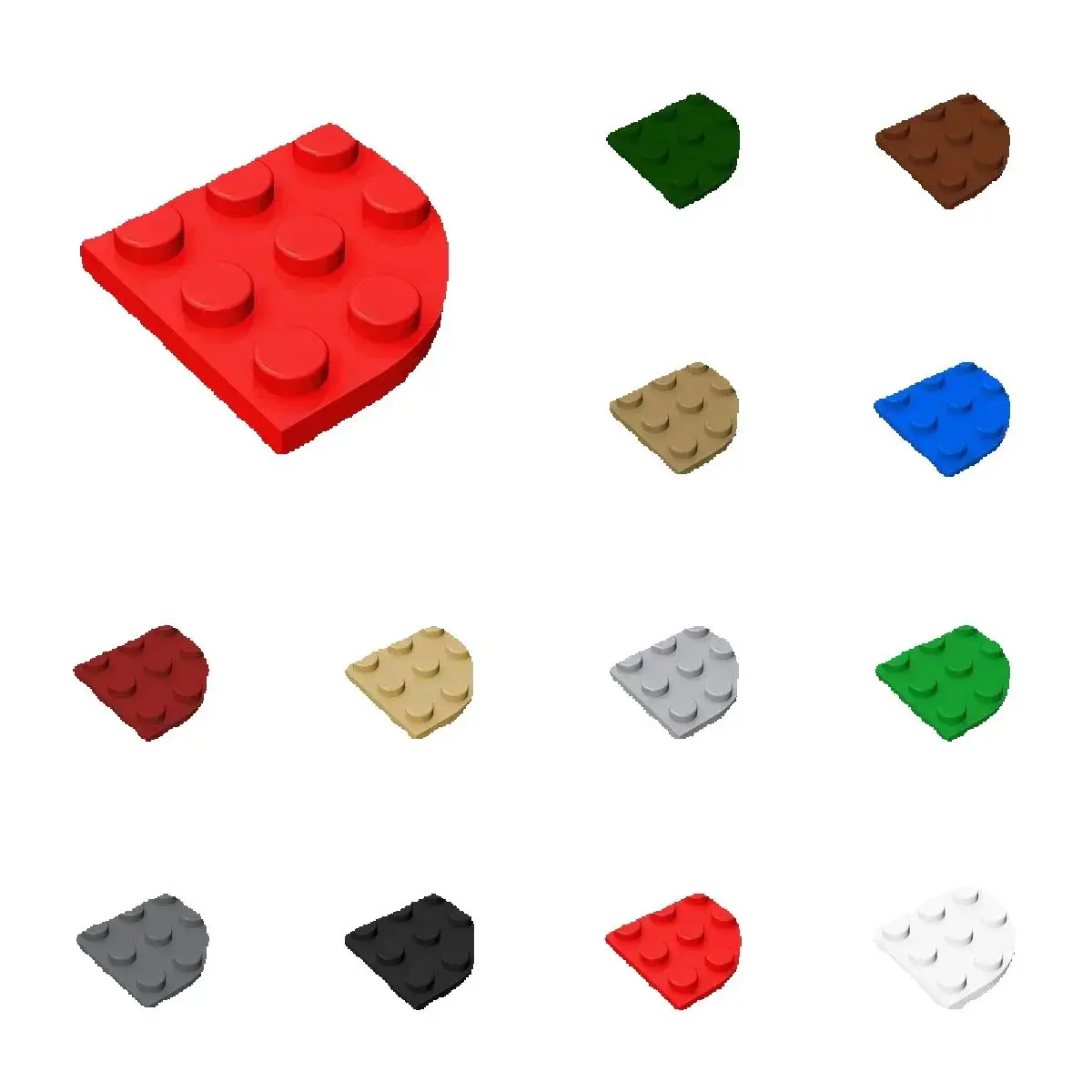 50 Stück Moc 30357 Runde Eckplatte 3x3 für Bausteine Teile DIY Lehrreiches Technik-Zubehör Geschenk Lehrreiches Spielzeug