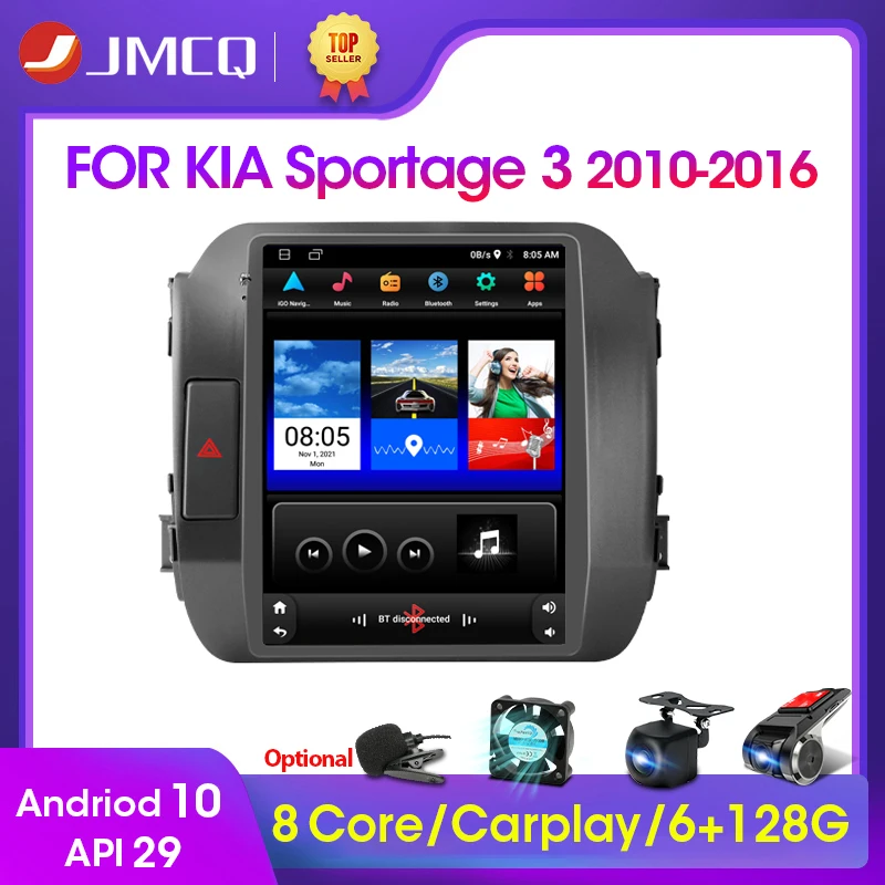 Автомагнитола JMCQ 2 Din Android мультимедийный видеоплеер для KIA Sportage 3 SL 2010-2016 Tesla Style 4G