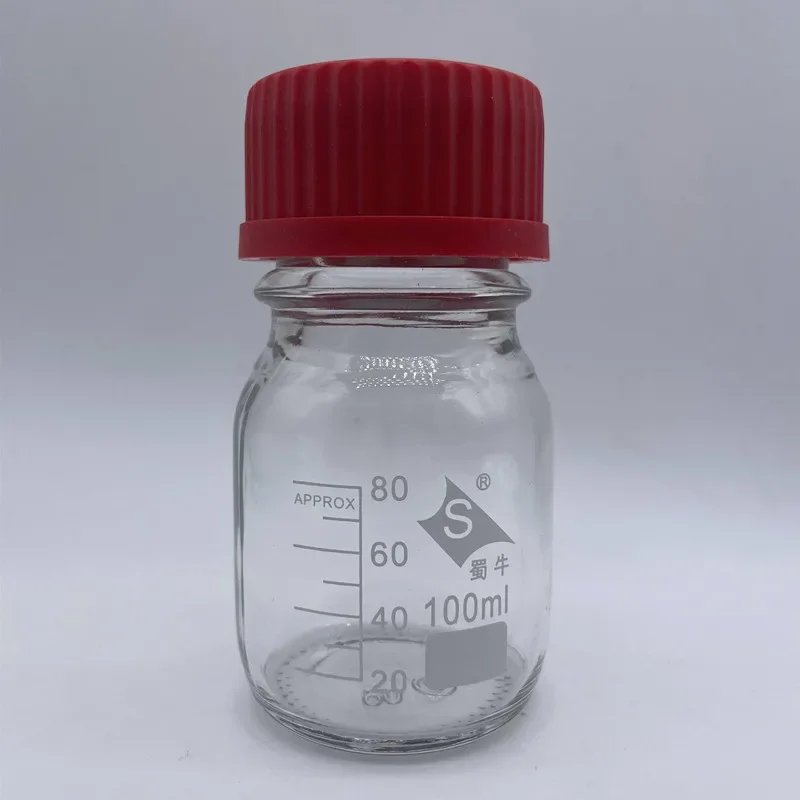 

Spiral Mouthed Transparent Reagent Bottle, Experimental Bottle with Mesh, Anti Softening, Peugeot Glass Bottle, 100ml