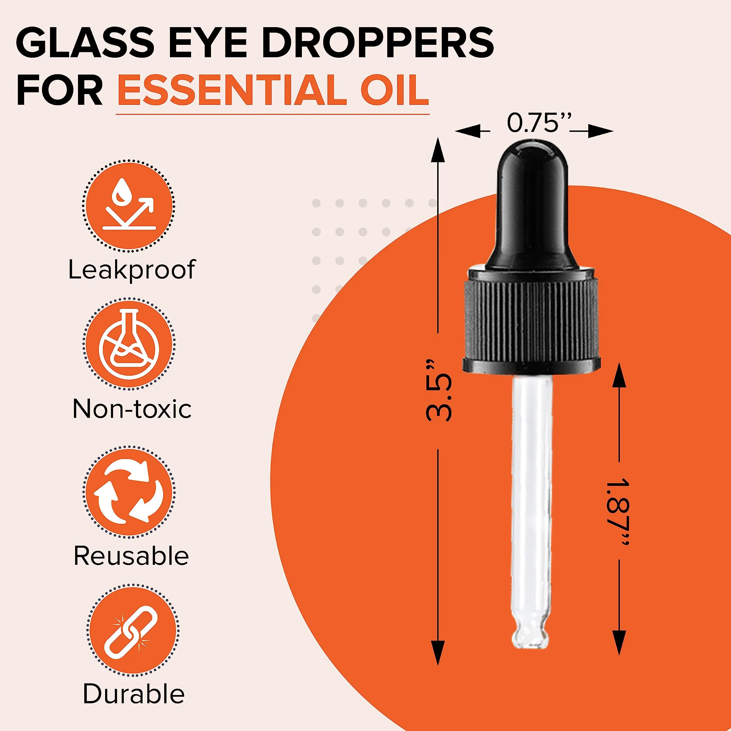 Homeopathic Remedies, Nail Polish Remover, Herbal Extracts, Glass Dropper for Essential Oils,30 ml 8-pack