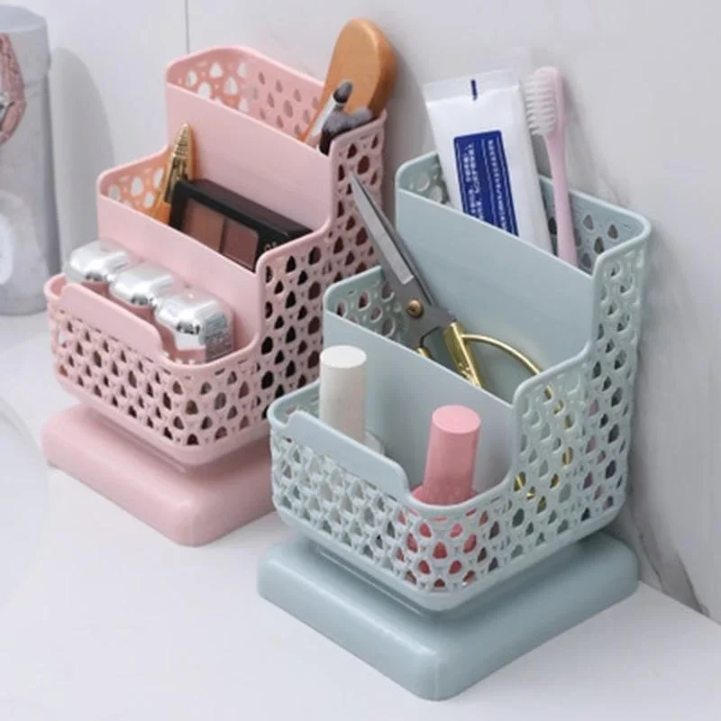 Plastic Pen Holder Desk Storage Box Pencil Tray School Office Stationery Supplies Desktop Accessories Organizer Student Gift