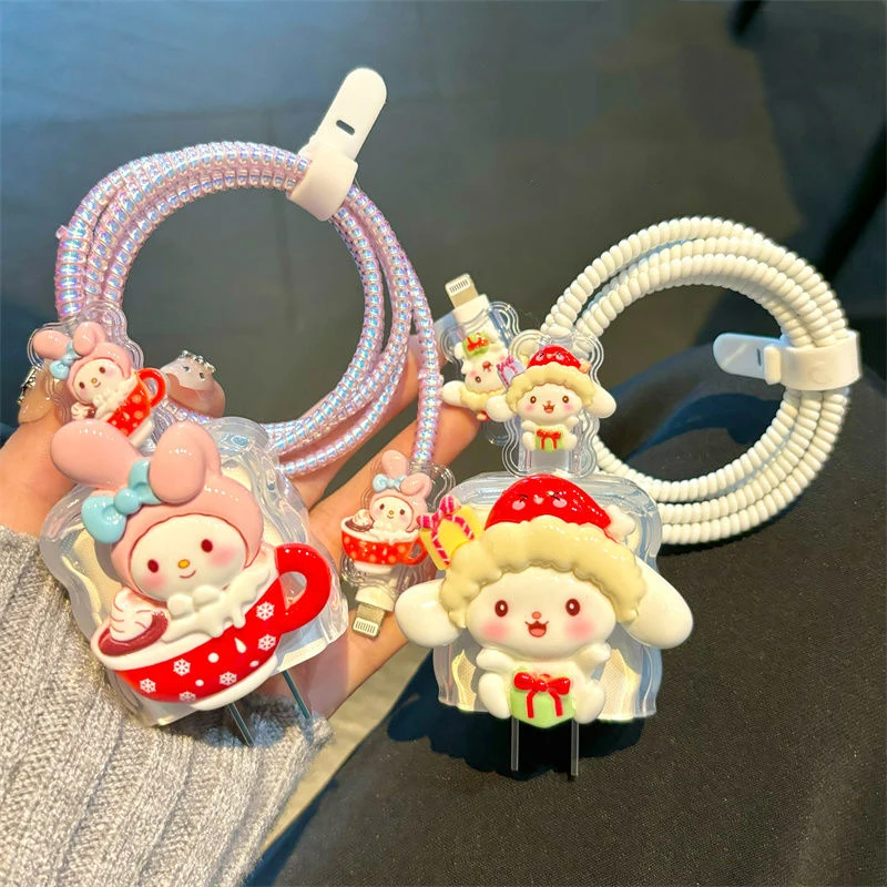 Hellokittys Melody Cavo Di Ricarica Protezione Dal Morso Per Iphone Cute Charger Cable Organizer Custodia Protettiva Per Telefono Decor Wire