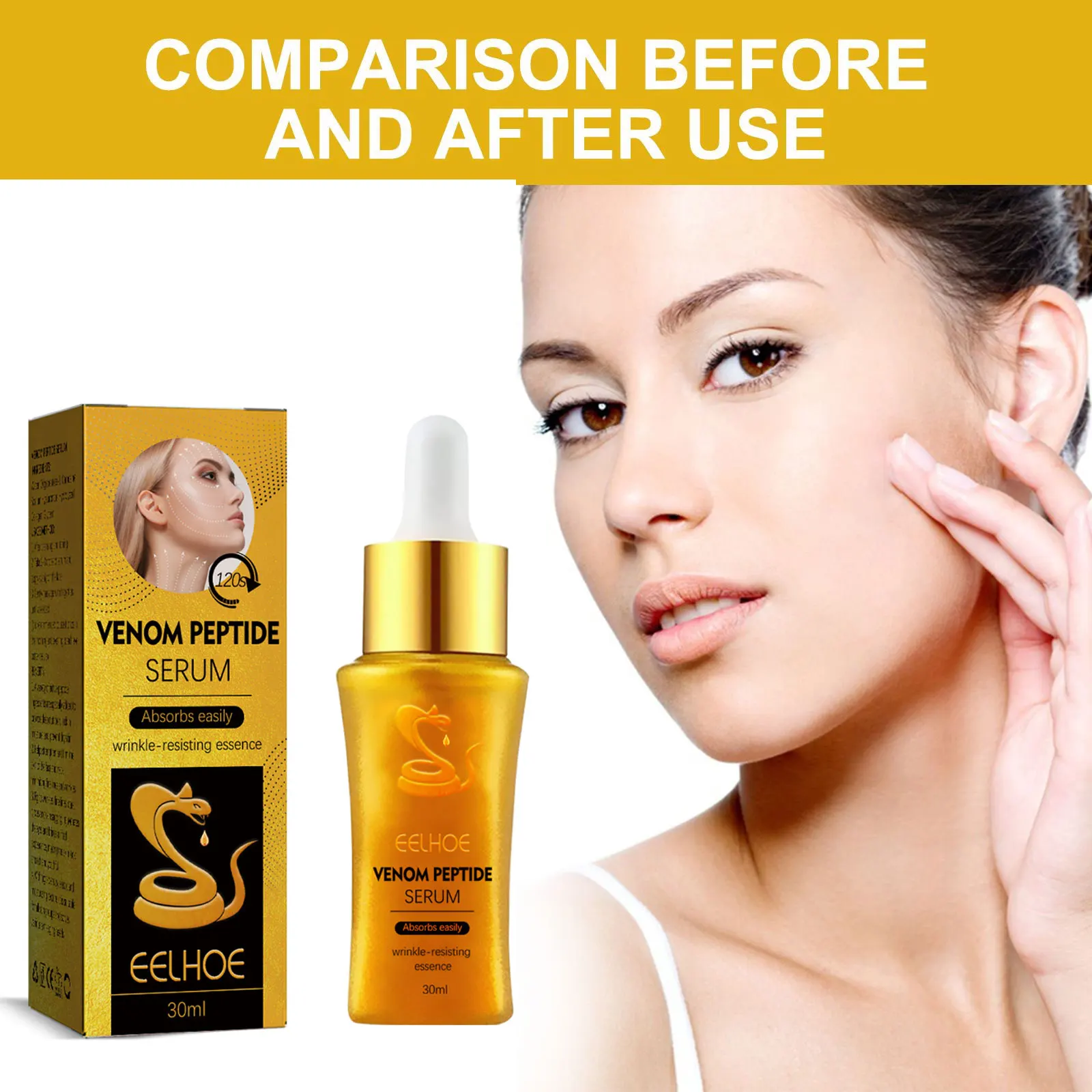 Snake Venom Serum Anti Aging Reduces Wrinkle Tightening Skin Firming Lifting Moisturizing Hyaluronic Acid Whitening Face Essence 3