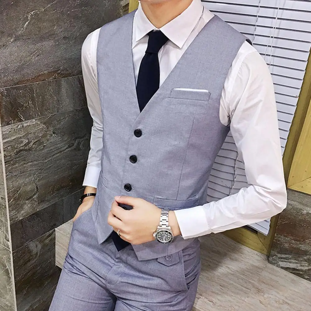 Soft Waistcoat Polyester Vest Suit Close-fitting Slim-fit Fashion