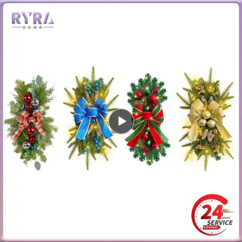 

Christmas Simulation Wreath Bow Wear-resistant And Durable Creating A Christmas Atmosphere High Quality Material Wreath Pendant