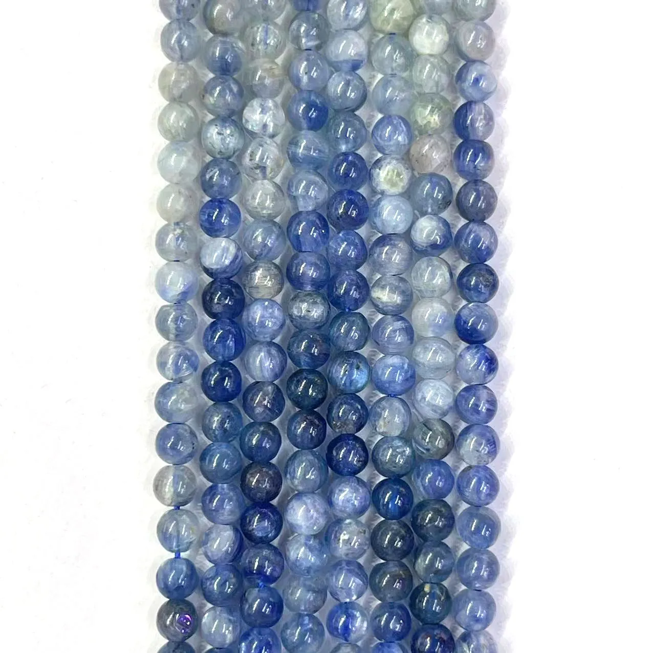 4MM Natural Kyanite Round Beads High Grade Loose Blue-White Gradient Cyanite Stone Accessories For DIY Bracelet Necklace Jewelry