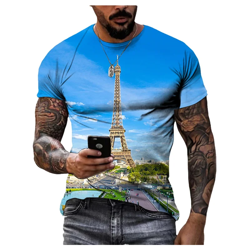 

Модная летняя футболка с 3D принтом французских парижских соревнований 2024, крутая уличная одежда для влюбленных Парижа с коротким рукавом, одежда в стиле Харадзюку