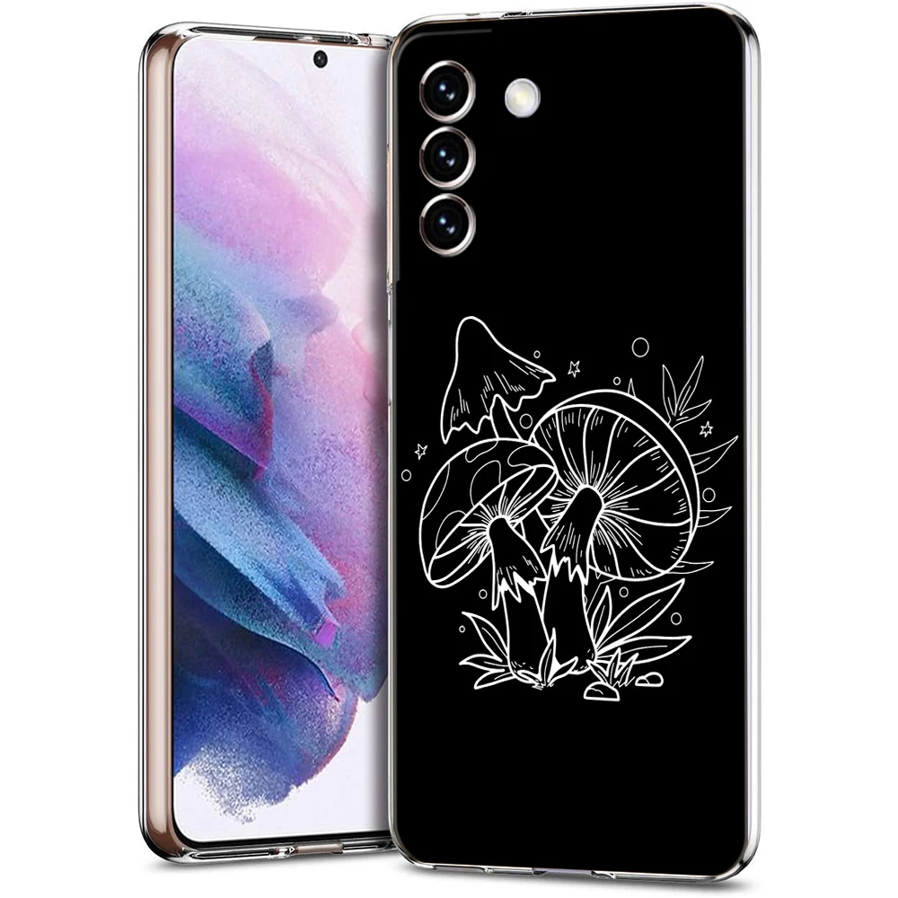 Transparent Mushroom Design Phone Case - Stylish Protective Shell