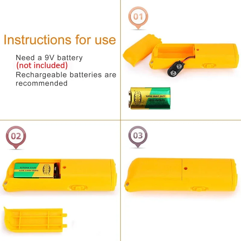 Pet Dog Repeller Anti Barking Stop Bark Training Device Trainer LED Ultrasonic 3 in 1 Anti Barking Ultrasonic Without Battery