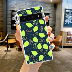 Transparent Soft TPU Clear Cover with Fruit Lemon Design - Pixel 3AXL (B7)