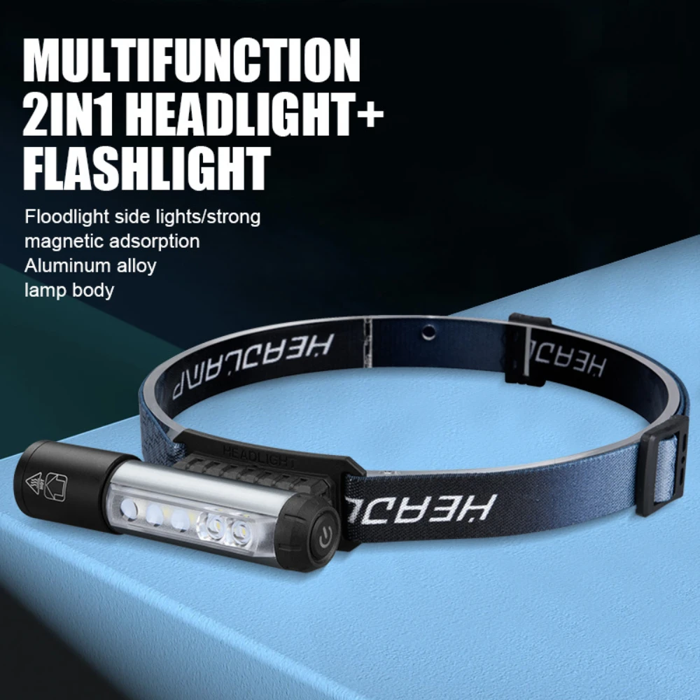 

30W Zoomable LED Headlamps with Magnetic Clip 9 Lighting Modes Rechargeable Torch 180°Rotating Super Bright Headlight Flashlight