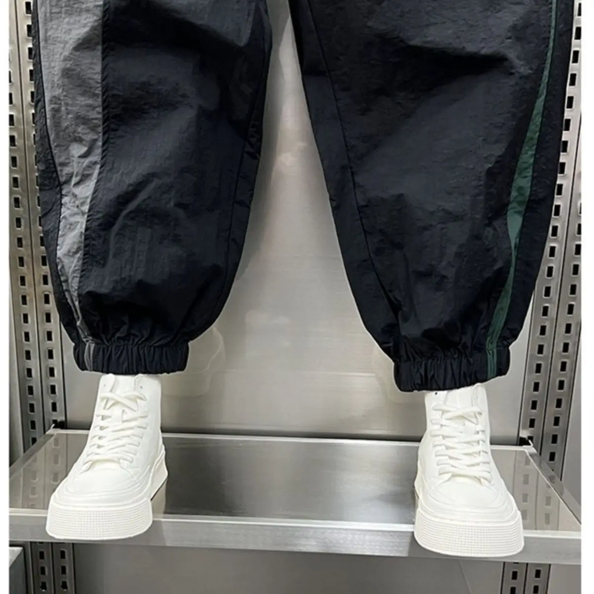 Description Picture 6 of item2024 New Summer Fashion Trendy Men's Casual Sports Style Thin Quick Drying Striped Patchwork Loose and Versatile Harlan Pants