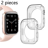 2 housses pour Apple Watch 44MM 40MM 45MM 41MM 49MM 3842mm, étui de protection d'écran creux en TPU souple et transparent pour iWatch 9876se 5ultra 12 1