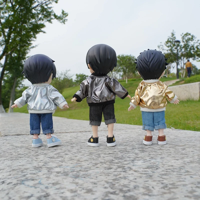 OB11 Baby Accessories Clothes for Baby Laser Bar Sets T-Shirts Jackets and Jeans Furniture for Dolls 1/12 Cool Anime Toys - 4