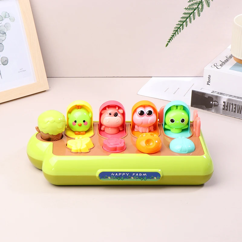 Interactive Activity Button Pop Up Animal Toy Baby Peek-a-Boo Toys Color Shape Sorting Game Hide And Seek Peekaboo Switch Box